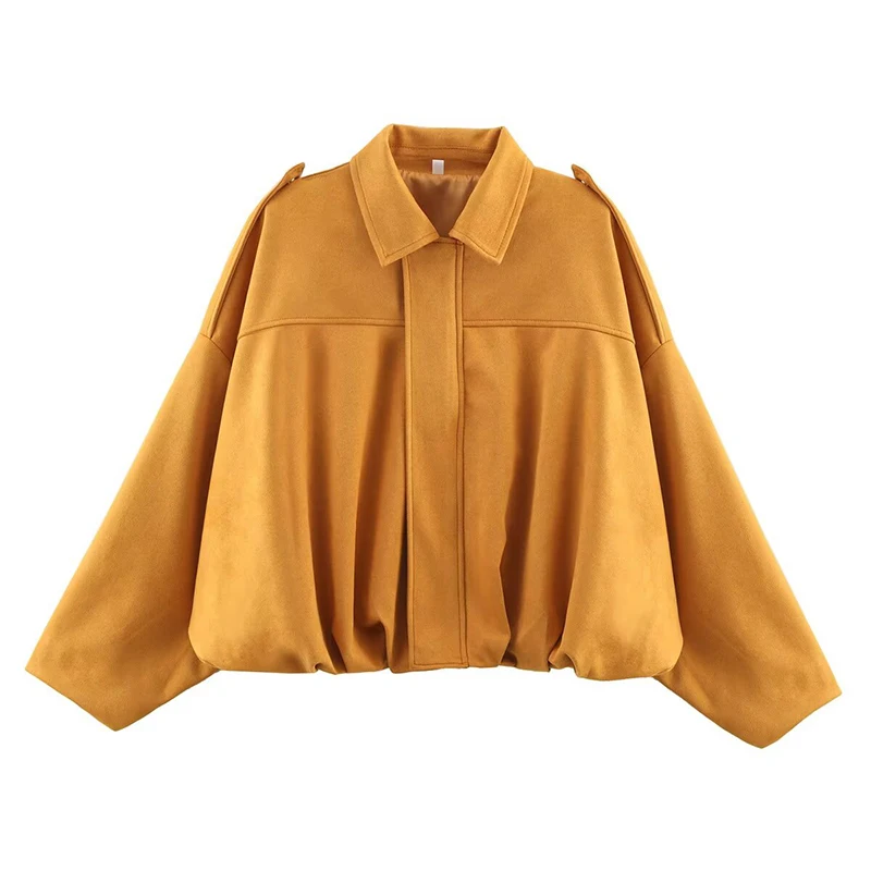 Giacca Oversize da Donna con Effetto Suede