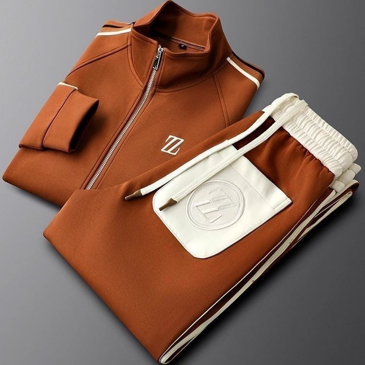 Tuta da Uomo 2 Pezzi con Giacca con Zip e Pantaloni con Coulisse