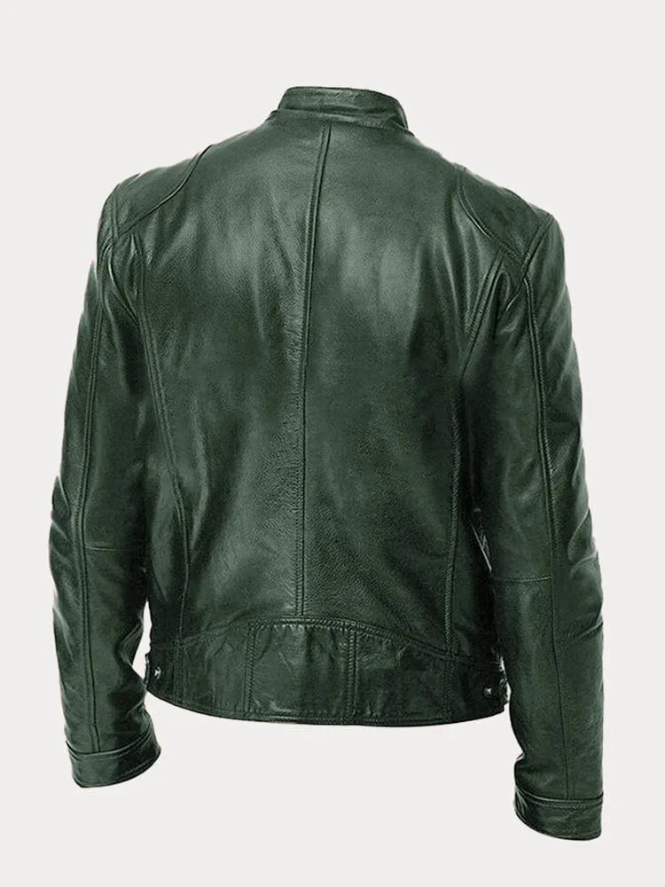 Giacca in Pelle Premium Uomo con Fodera Isolante e Polsini Regolabili I Ideale per Autunno/Inverno