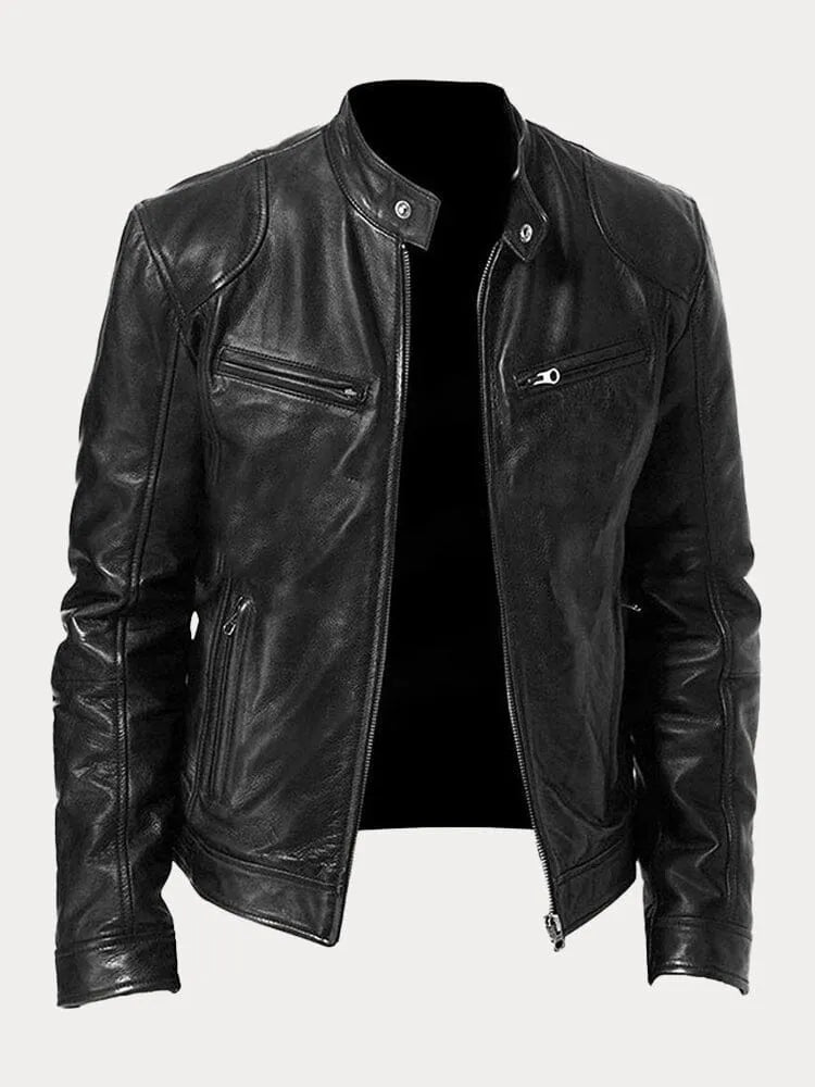 Giacca in Pelle Premium Uomo con Fodera Isolante e Polsini Regolabili I Ideale per Autunno/Inverno
