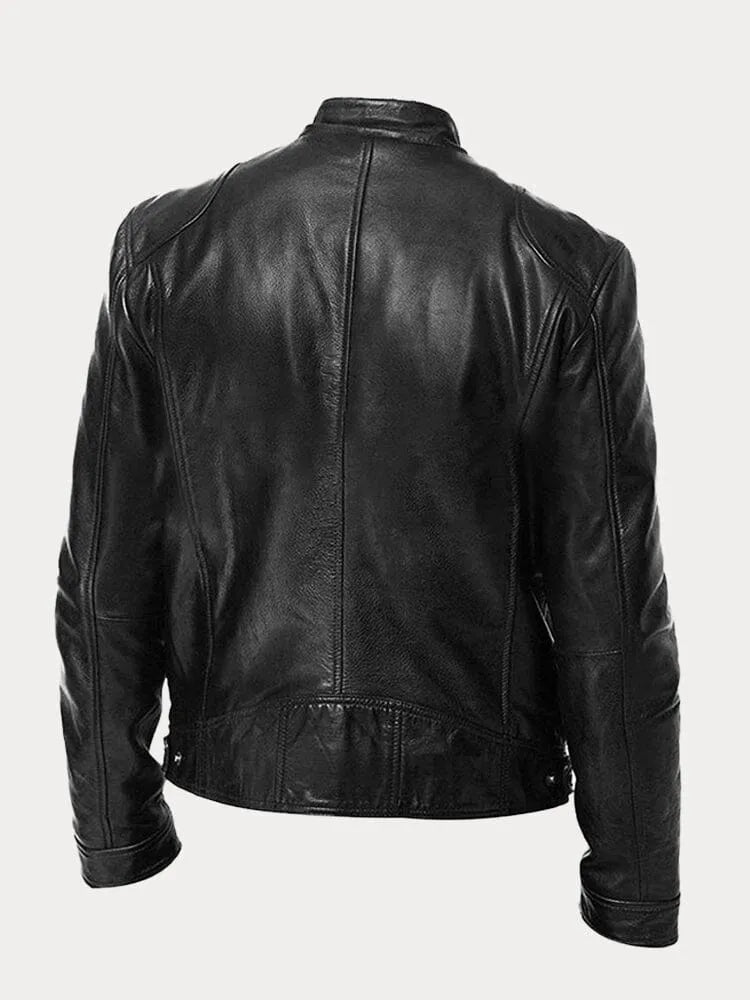 Giacca in Pelle Premium Uomo con Fodera Isolante e Polsini Regolabili I Ideale per Autunno/Inverno