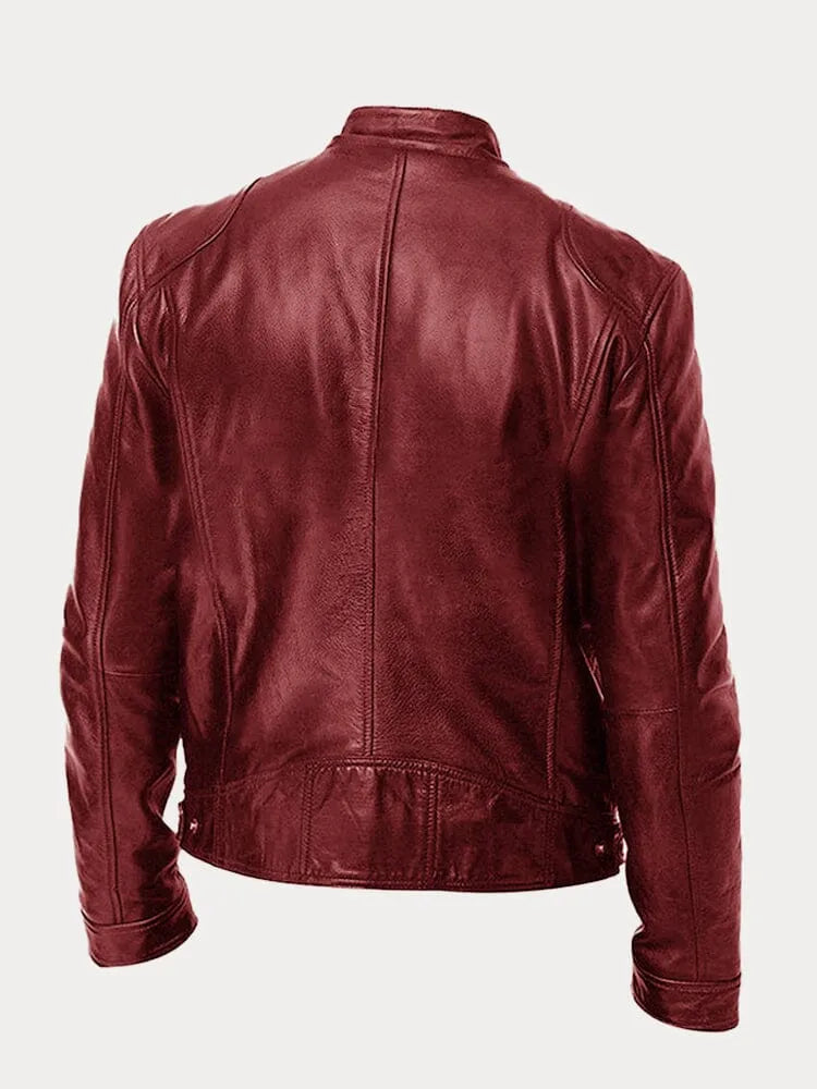 Giacca in Pelle Premium Uomo con Fodera Isolante e Polsini Regolabili I Ideale per Autunno/Inverno