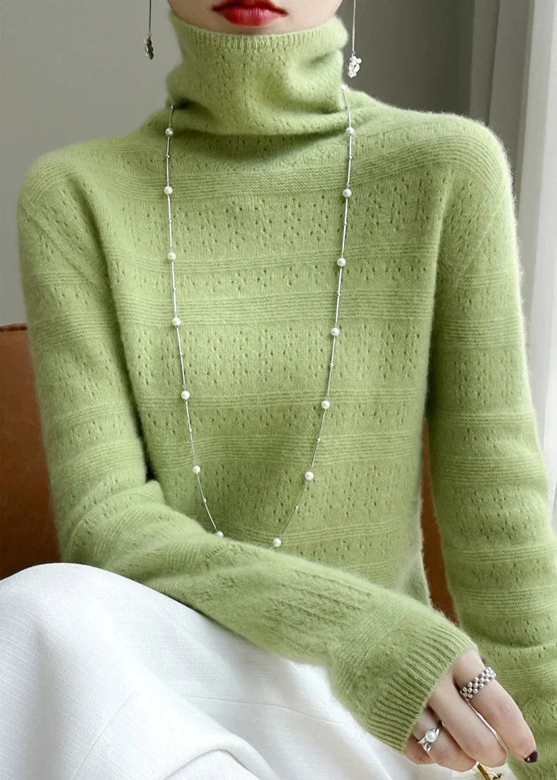 Maglione Dolcevita da Donna con Motivo Sottile