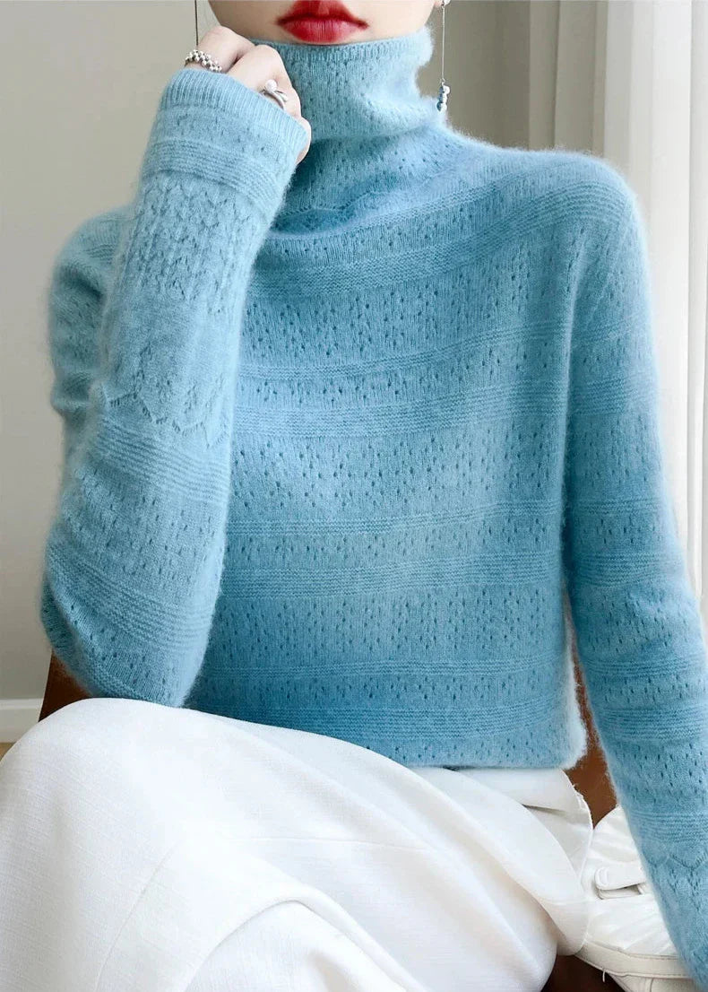 Maglione Dolcevita da Donna con Motivo Sottile