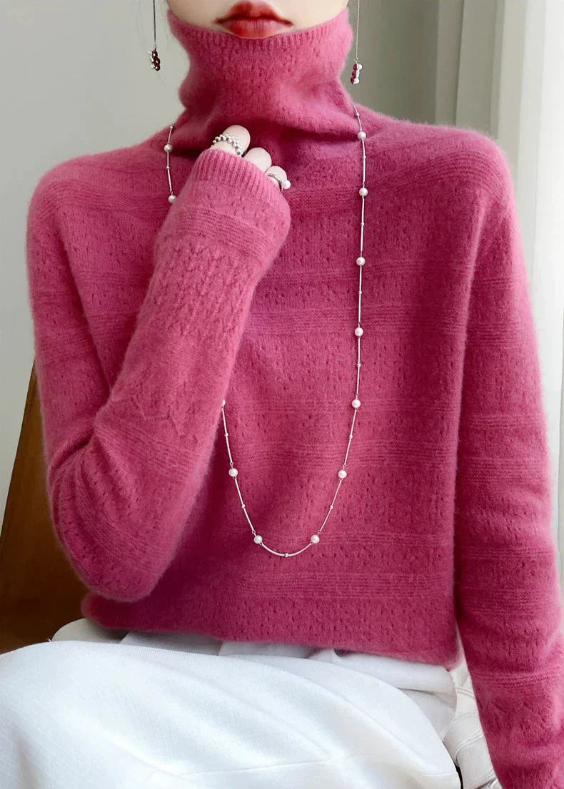 Maglione Dolcevita da Donna con Motivo Sottile