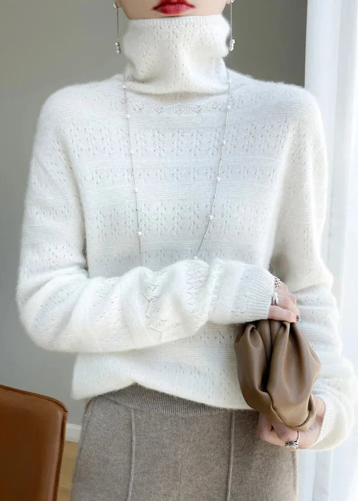 Maglione Dolcevita da Donna con Motivo Sottile