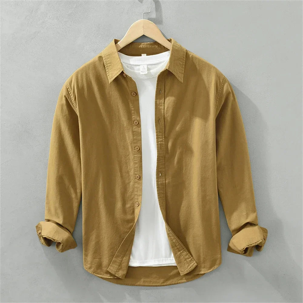 Camicia da Uomo Bottoni Leggera Vestibilità Strutturata