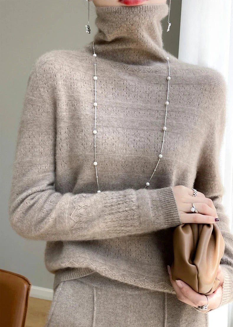 Maglione Dolcevita da Donna con Motivo Sottile