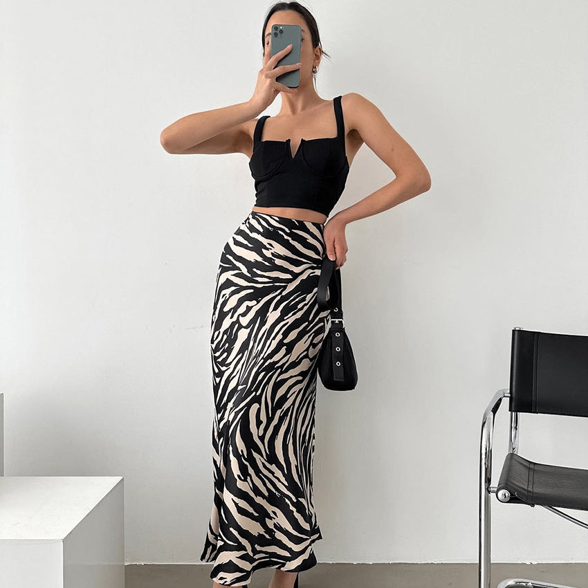 Gonna a Ruota a Vita Alta con Stampa Zebra | Ideale per Primavera ed Estate