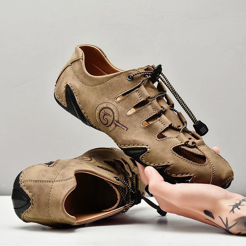 Sandali Estivi in Pelle PU con Design Traforato e Fascia Elastica | Ideali per l'Estate