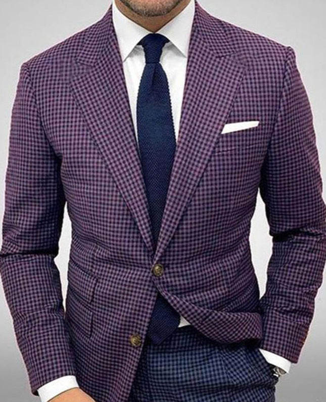 Blazer Slim Fit A Righe Con Collo Da Completo E Chiusura A Due Bottoni | Ideale Per Primavera E Autunno