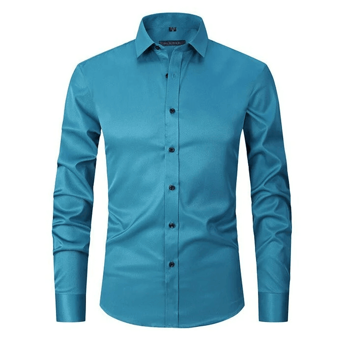 Camicia da Uomo in Tessuto Elasticizzato Traspirante e Antipiega