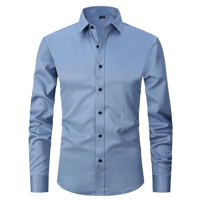 Camicia da Uomo in Tessuto Elasticizzato Traspirante e Antipiega