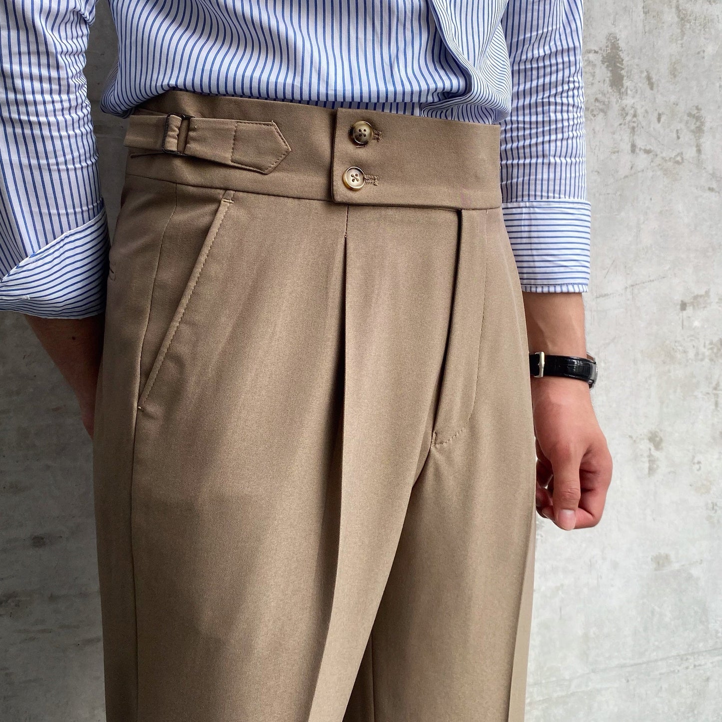 Pantaloni Uomo Completo Loose Fit Gamba Dritta Colore Unico