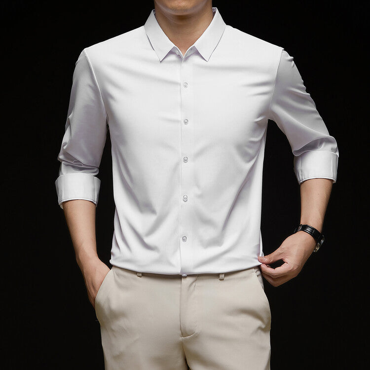 Camicia da Uomo Slim Fit a Maniche Lunghe con Bottoni Ideale per l'Autunno