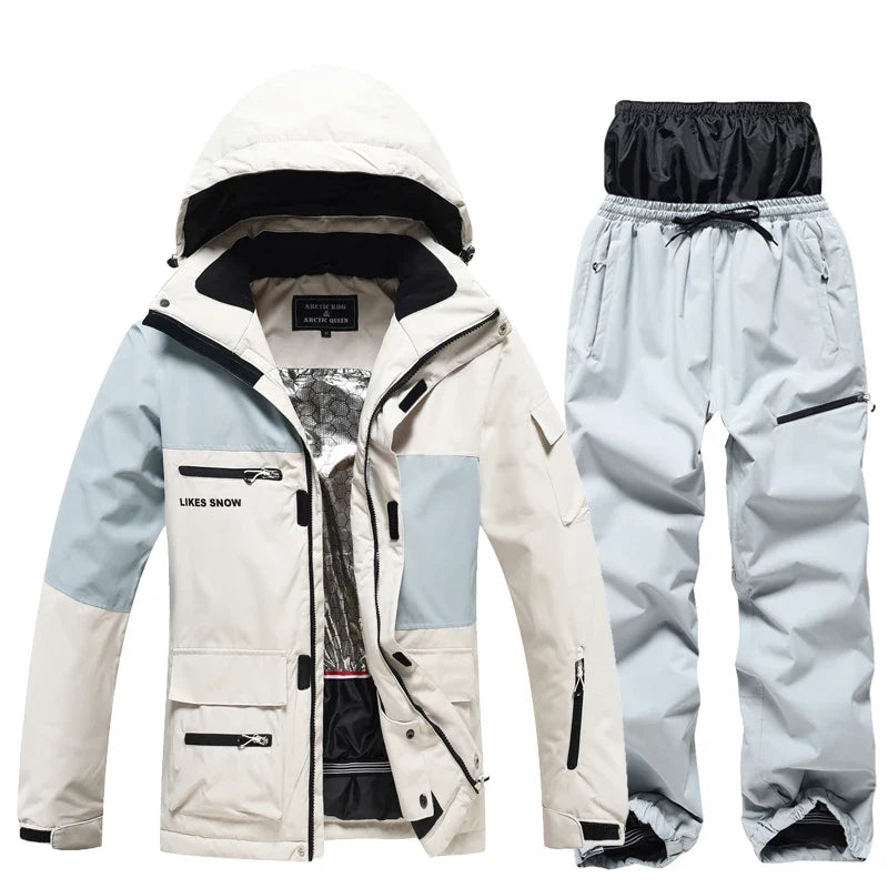 Giacca e pantaloni da sci impermeabili e isolanti per uomo e donna