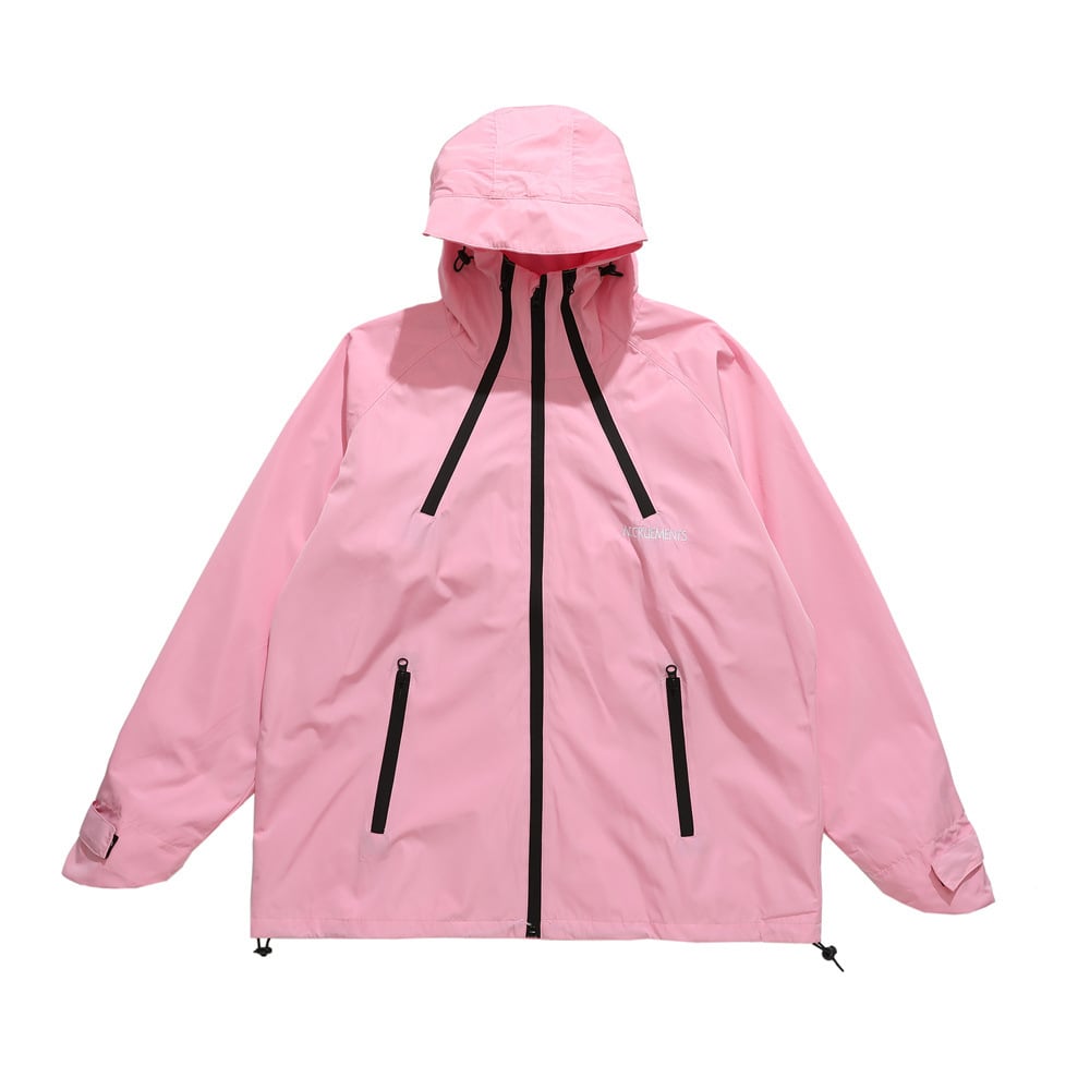 Chaqueta cortavientos para mujer con capucha y bolsillos con cremallera