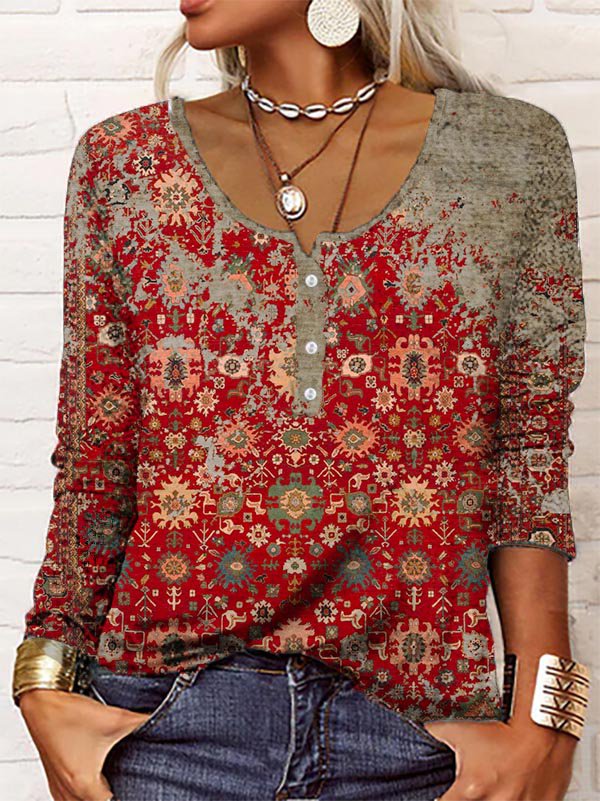 Maglione con Motivo Azteco e Scollo Rotondo I Ideale per Autunno e Inverno