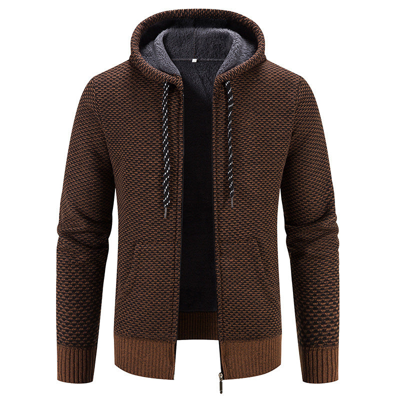 Cappotto Invernale da Uomo con Cappuccio, Chiusura con Zip e Coulisse