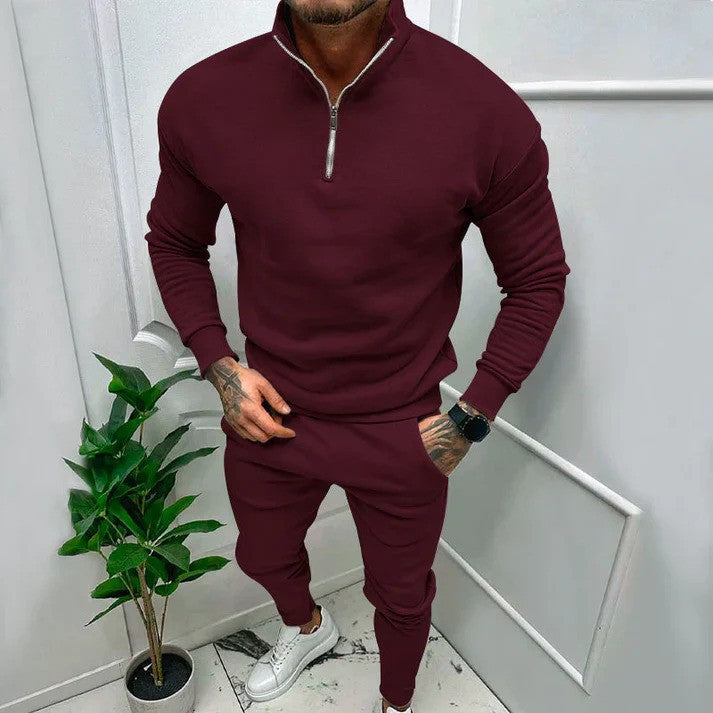 Set felpa con zip e pantaloni sportivi ideale per la primavera