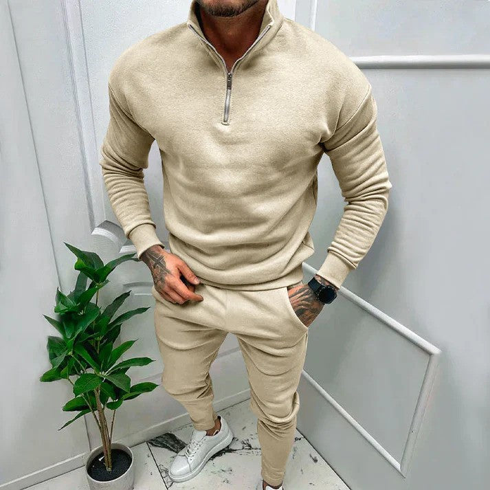 Set felpa con zip e pantaloni sportivi ideale per la primavera