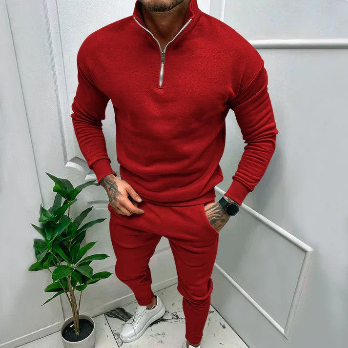 Set felpa con zip e pantaloni sportivi ideale per la primavera