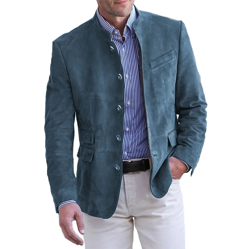 Blazer Uomo Con Bottoni A Taglio Strutturato In Tessuto Premium Ideale Per L'Autunno