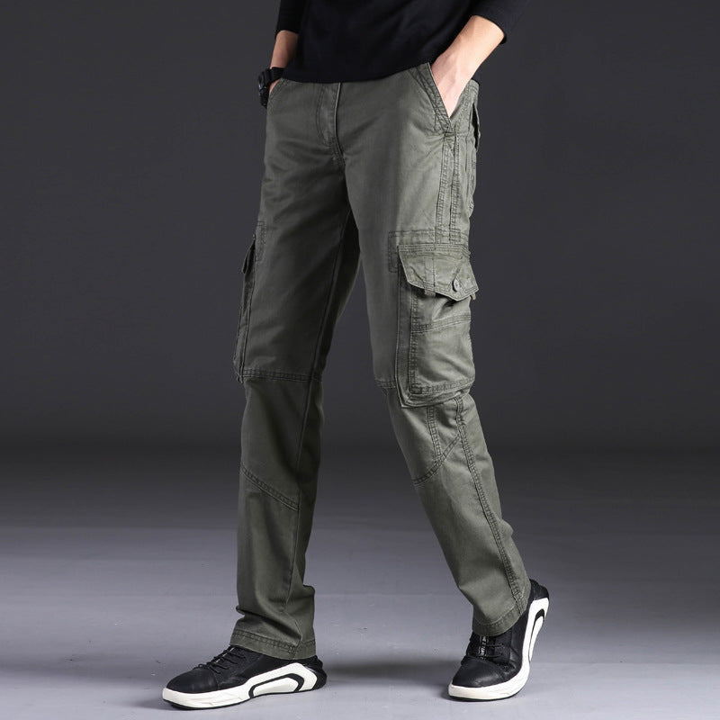 Pantaloni cargo uomo verde militare, tasche multiple, stile casual, abbigliamento outdoor, moda maschile, comfort e praticità.