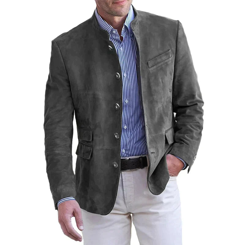 Blazer Uomo Con Bottoni A Taglio Strutturato In Tessuto Premium Ideale Per L'Autunno