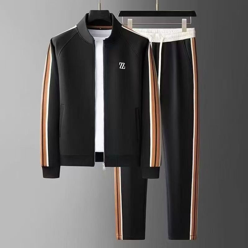 Tuta da Uomo 2 Pezzi con Giacca con Zip e Pantaloni con Coulisse