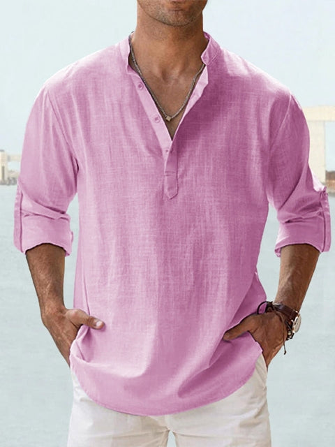 Camicia da Uomo Leggera in Lino a Maniche Lunghe I Ideale per l’Estate