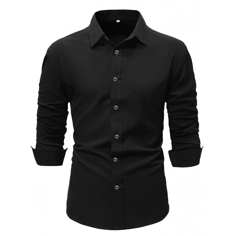 Camicia Business a Maniche Lunghe Colore Solido Ideale per Primavera e Autunno