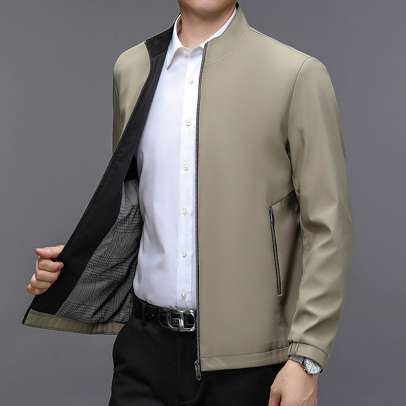 Giacca Leggera da Uomo con Collo Alto e Tasche Laterali | Ideale per Primavera & Autunno