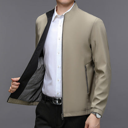 Giacca Leggera da Uomo con Collo Alto e Tasche Laterali | Ideale per Primavera & Autunno