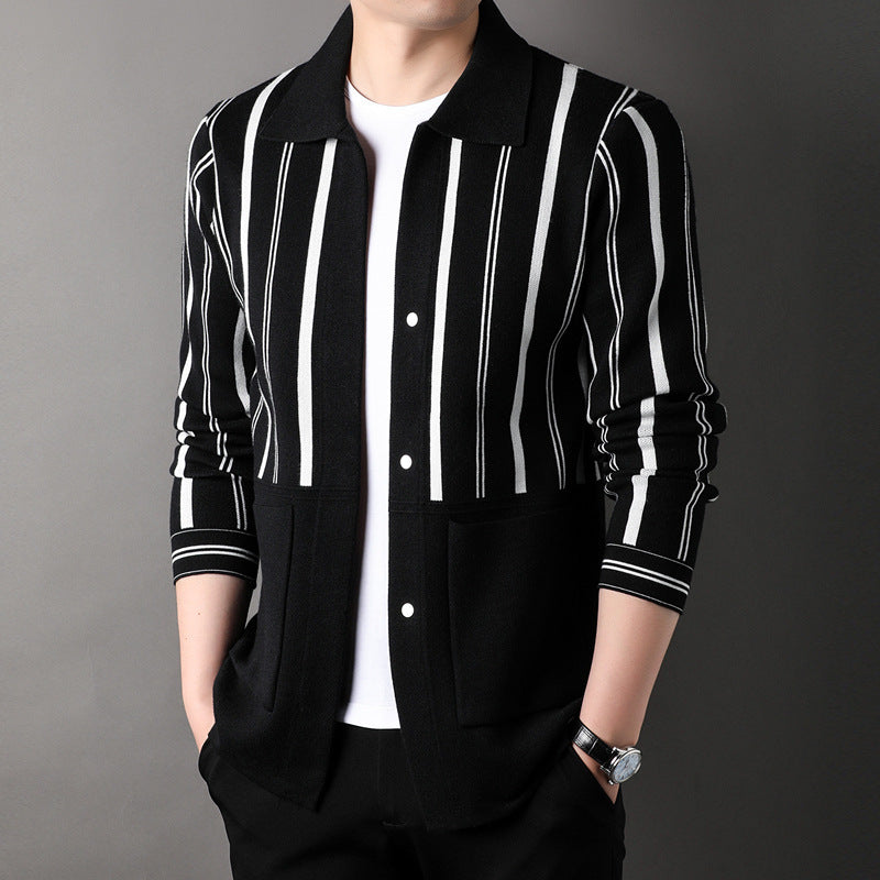 Cardigan a Maglia Uomo Larga con Maniche Lunghe Ideale per l'Autunno