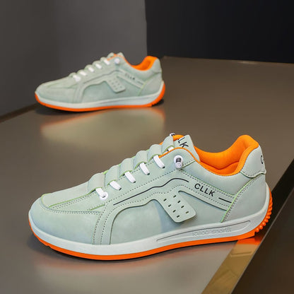 Herreskate-sko med snørebånd, flad sål og rund tå