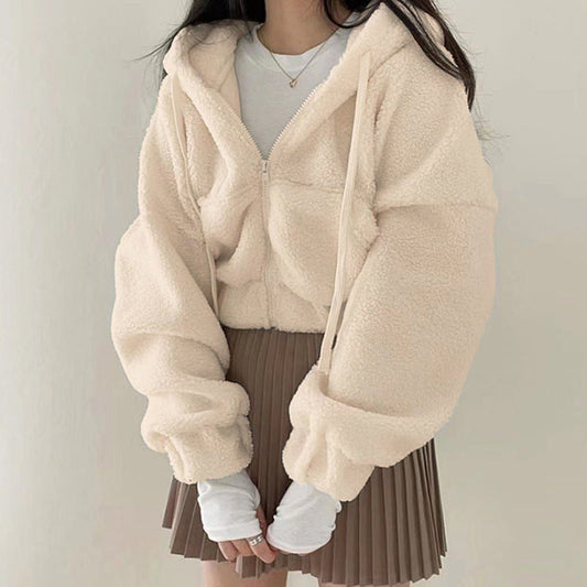 Giacca Invernale Donna Corto in Lana d’Agnello con Collo Alto