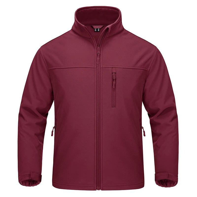 Herre Vinterjakke med Høj Krave i Ensfarvet med Lynlåslommer