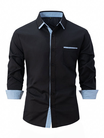 Camicia Business Slim a Righe in Cotone Ideale per la Primavera e l'Autunno