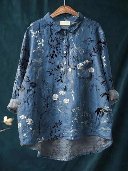 Blusa a fiori con tessuto leggero I Ideale per primavera ed estate