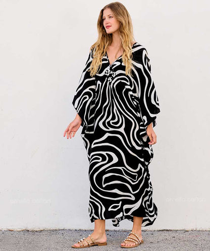 Kaftan da Donna con Taglio Dritto Largo e Vestibilità Comoda