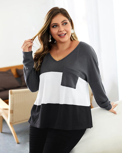 Maglione da Donna Pullover in Maglia con Dettagli a Coste