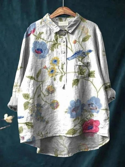 Blusa a fiori con tessuto leggero I Ideale per primavera ed estate