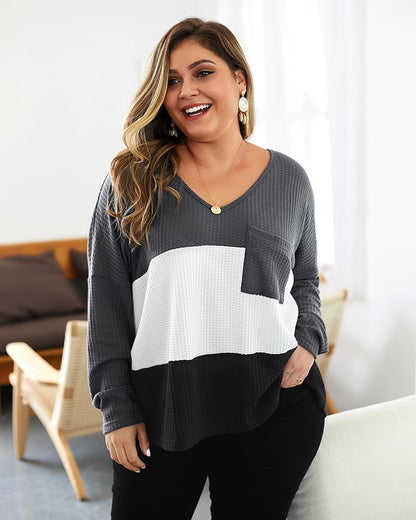 Maglione da Donna Pullover in Maglia con Dettagli a Coste