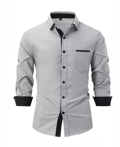 Camicia Business Slim a Righe in Cotone Ideale per la Primavera e l'Autunno