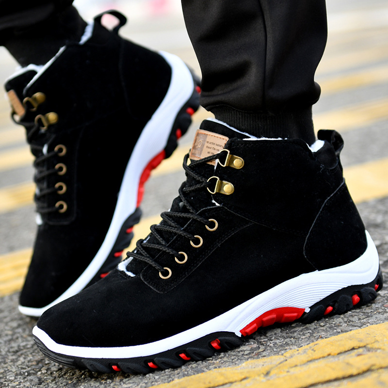 Men's Winter Boots with Laces, Ankle Design and Flat Sole