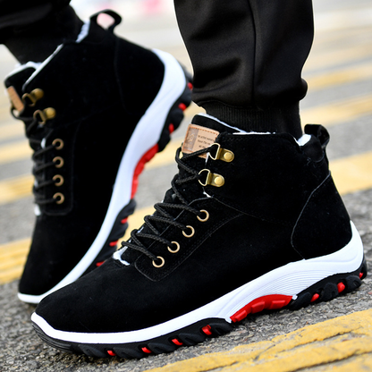 Men's Winter Boots with Laces, Ankle Design and Flat Sole