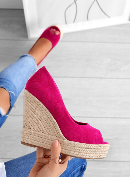 Sandali con Zeppa in Suede con Fodera Morbida e Punta Aperta | Ideali per Primavera ed Estate