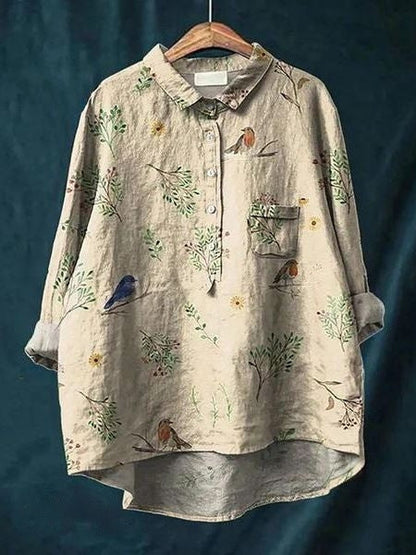 Blusa a fiori con tessuto leggero I Ideale per primavera ed estate
