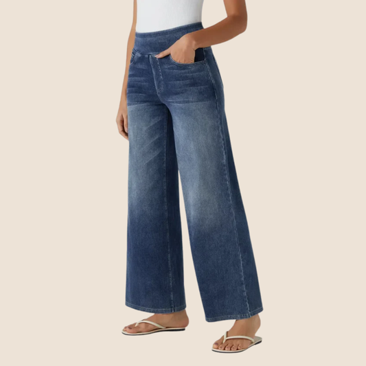 Pantaloni Donna a Vita Alta con Fascia Elastica